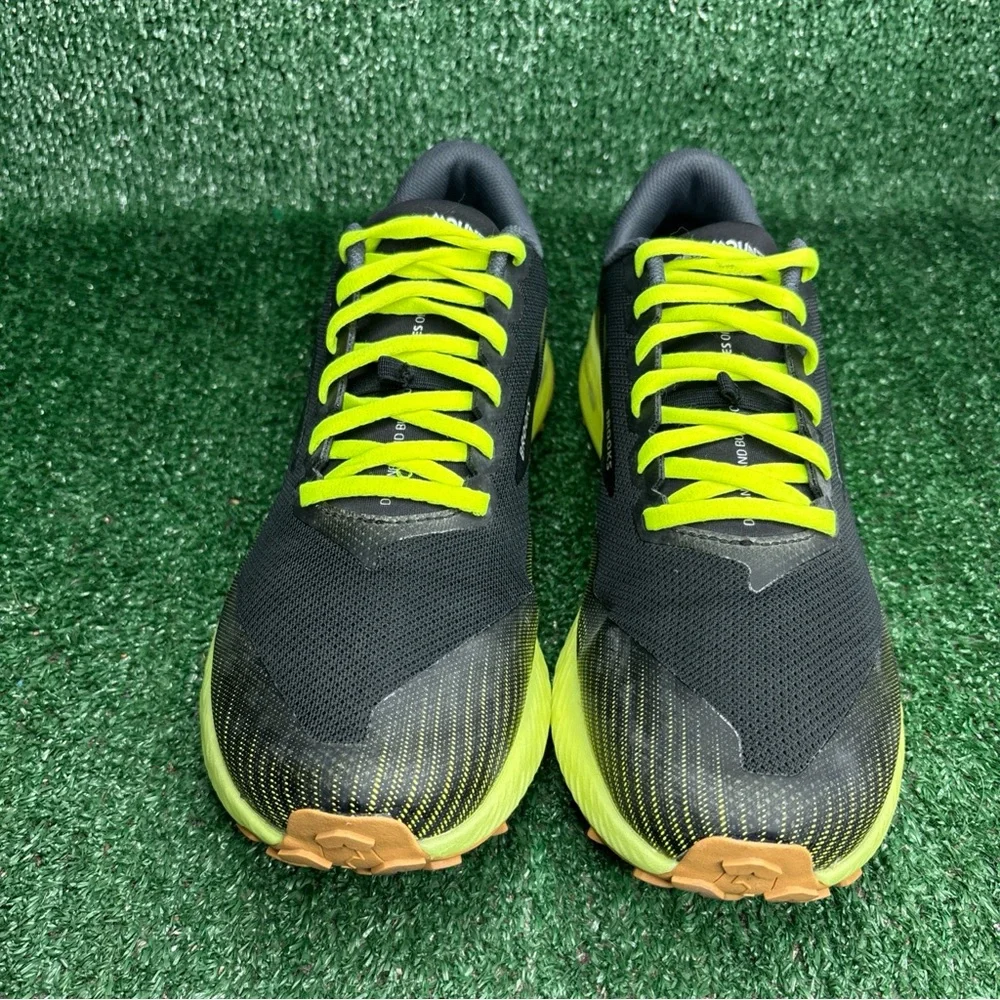 Brooks Catamount Trail Running Lace Up Shoes Black Yellow Mens Size 10 - Picture 2 of 12